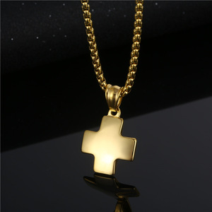 Vòng cổ Hy Lạp chữ thập biểu tượng tôn giáo cộng với hình dạng dấu hiệu mạ vàng mặt dây chuyền vòng cổ Hy Lạp chính thống thép không gỉ trang sức - Product Image 3