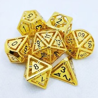 Jeu de dés professionnels en métal noir et bleu pour D&D avec étui métallique cadeau, dés polyédriques pour Dungeons and Dragons - Double tranchant