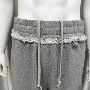 Vente en gros de pantalons de survêtement pour hommes en coton éponge baggy à coutures inversées personnalisés - Product Image 4