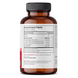 <span class=keywords><strong>Huile</strong></span> <span class=keywords><strong>de</strong></span> Poisson <span class=keywords><strong>de</strong></span> l'Antarctique Végétarienne pour Adultes, Meilleure Vente OEM, 2000mg d'Oméga 3, Soutien Cardiaque et Immunitaire, 120 Gélules Molles - Product Image 4