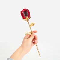 Ornements Exclusifs en Cristal en Forme de Rose, Sculptés à la Main, Logo Personnalisé, Cadeaux Souvenirs Artisanaux Romantiques pour la Saint-Valentin, Fleurs Éternelles