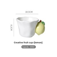 Tasse en céramique de fruits peints à la main de grande valeur Style classique moderne stocké tasse à eau en grès cadeau de vacances ou Souvenir