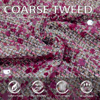 Tissu Tweed Violet Pailleté Premium, Grammage Lourd 450G, pour Blazers de Créateurs et Décoration Intérieure - Vente en Gros