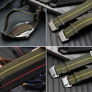 <span class=keywords><strong>Bracelet</strong></span> de <span class=keywords><strong>montre</strong></span> en nylon <span class=keywords><strong>tressé</strong></span> Forwelleny 18mm 20mm 22mm pour montres traditionnelles et sportives, style parachute - Product Image 2