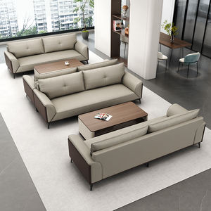 طقم كنب مكتبي فخم وعصري من الجلد للاستخدام التجاري والمكتبي والشقق - Product Image 2