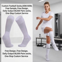 Chaussettes de football unisexes de haute qualité pour jeunes, antidérapantes, avec logo, à hauteur du genou, rembourrées et à bordure solide, pour l'automne