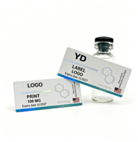 Étiquettes personnalisées pour flacons de peptides en BOPP, PVC, PE avec impression de LOGO, 3ml, 5ml, 10ml, et autocollants de sécurité holographiques pour boîtes de flacons de peptides