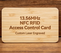 Carte de membre professionnelle en bois écologique et recyclable RFID T5577, programmable, pour contrôle d'accès intelligent, étanche
