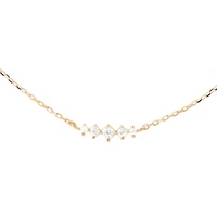 Ensemble de collier élégant et raffiné en argent sterling 925 avec une traînée de cinq zircone blanches pour femmes