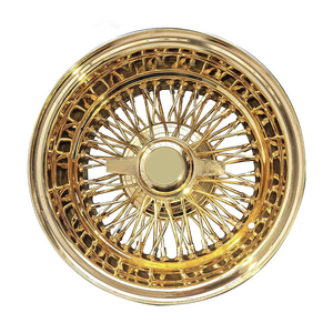 Rueda de alambre de aluminio forjado cromado de 25 mm con sistema Knock-off, 13" 14" 14*7 15*7, 72/100 radios, diseño inverso - Product Image 3