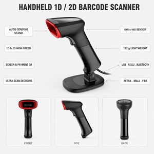 Lecteur de codes-barres sans fil portable, lecteur de codes <span class=keywords><strong>QR</strong></span> 2D avec station de charge <span class=keywords><strong>pour</strong></span> utilisation dans les restaurants et les points de vente mobiles - Product Image 4
