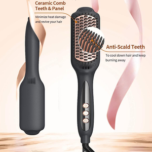 Brosse lissante chauffante en céramique à ions négatifs pour des cheveux lisses et sans frisottis – Prête à l'emploi - Product Image 4