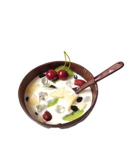 Tazón de cáscara de coco redondo Natural 100% 12-15cm flor en forma de corazón ecológico pulido con cuchara de Coco para fiestas - Product Image 6