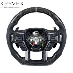 Volante Deportivo Kryvex para F150 2015-2021 de <span class=keywords><strong>Fibra</strong></span> de Carbono y Cuero - Color Personalizable - Product Image 1