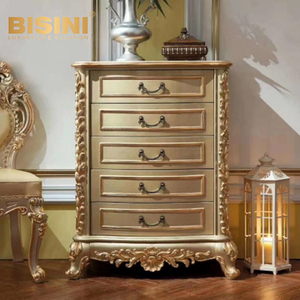 Antique French Style Solid Wood <strong>Tall</strong> Chest <strong>of</strong> <strong>Drawers</strong> Living Room Decorated Golden <strong>Tall</strong> Boy With Spacious Storage Space - Product Image 1
