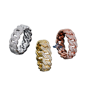 Nhẫn nữ bạc S925 đính đá Moissanite cắt <span class=keywords><strong>baguette</strong></span>, phong cách Hip Hop Cuban, mạ bạch kim, thích hợp làm nhẫn cưới, nhẫn đính hôn, dự tiệc hoặc làm quà tặng - Product Image 1