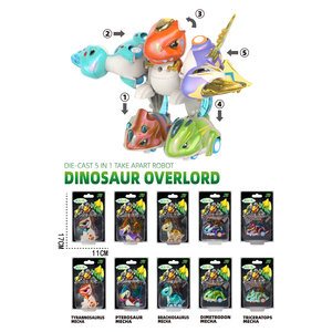 Le plus récent 5-en 1 combinaison transformable dinosaure Robot jouets Offre Spéciale moulé sous pression en alliage <span class=keywords><strong>jouet</strong></span> voitures retirer pour le cadeau de garçon - Product Image 5