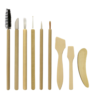 Brosse à mascara, applicateur de fard à paupières et pinceau à lèvres en silicone et nylon avec manche en bambou écologique, outil de maquillage en gros, best-seller - Product Image 1
