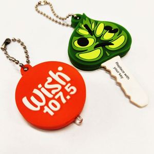 ปลอกกุญแจพลาสติก ยางหุ้มกุญแจ พวงกุญแจแบบกำหนดเอง โลโก้พิมพ์ลาย ปุ่มกดกุญแจ พวงกุญแจ PVC นิ่ม สีสันน่ารัก ลายการ์ตูน - Product Image 1