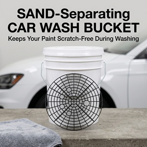 WB-P011 Seau de <span class=keywords><strong>lavage</strong></span> <span class=keywords><strong>auto</strong></span> en plastique PP 16L avec filtre anti-grains et couvercle, seau de detailing robuste pour l'entretien automobile - Product Image 2