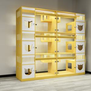 Lüks 3-Layer kedi Villa özelleştirilebilir ahşap kedi kafes sıcak satmak ev mobilyası ile zarif iç Pet House - Product Image 2