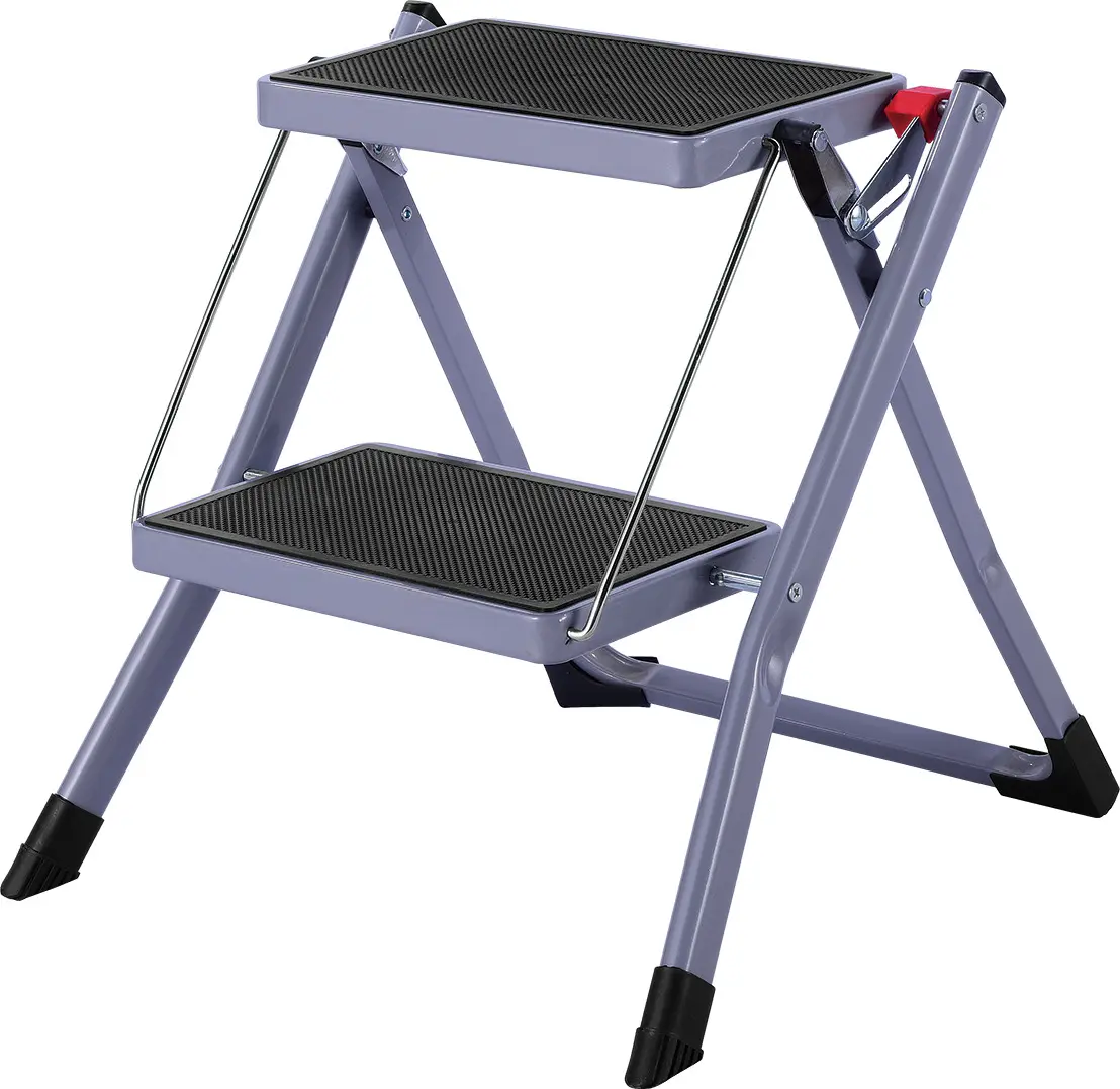 Folding Step Stool Foldable 2 Step Stepladder with Release Button for up to 330lbs