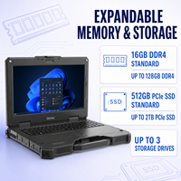 Getac X600 Laptop Completamente Rinforzato da 15,6 Pollici, Intel Core I5 I7, Windows 11 Pro, IP66, 1000 Nits, per Lavoro sul Campo Industriale