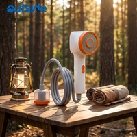 Douche de camping portable 2-en-1 avec lampe de lavage extérieure, étanche IPX6, rechargeable par USB, filtre à charbon ABS, batterie 2500mAh, 20L