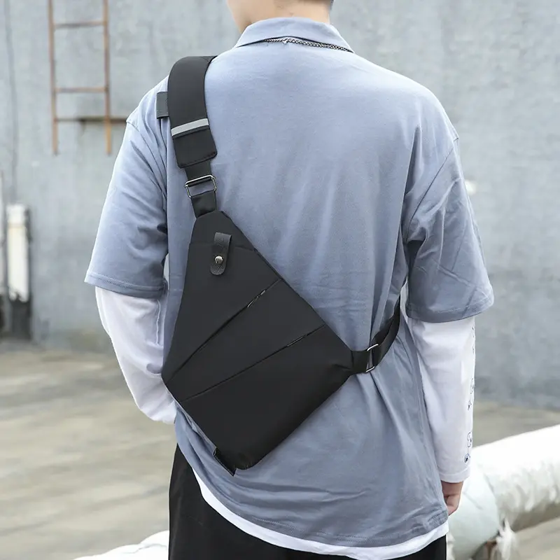 custom crossbody Men Travel Business Shoulder Bag nylon Multi-pocket Pouch Storage Chest Bags waterproof men's chest bag