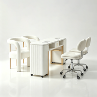 Ensemble de mobilier de salon de beauté de haute qualité, fauteuil de pédicure, fauteuil de lavage et comptoir d'accueil, ensemble de mobilier de salon moderne rose