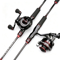 Set Joran Karbon 2 Seksi untuk Spinning dan Casting, Daya M/ML, 1.68-2.7M, Kit Air Tawar/Air Asin, Sungai, Laut, Bass, Ringan