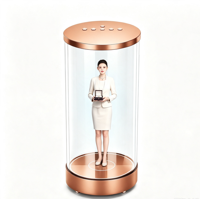 Desktop 3D Cylindrical Holographic AI Speaker FYD-09 Storage AEC Module Hologram Advertising Player