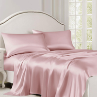 Drap de lit de luxe en Satin, 100% véritable soie, excellente qualité, motif Queen size, 25MM