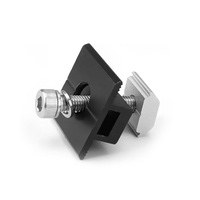 Pince de fixation solaire en aluminium noir, support de montage de panneau photovoltaïque réglable pour système de montage solaire