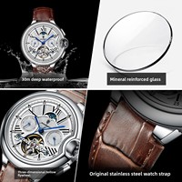 POEDAGAR 1413 Bestseller Herrenuhr Wasserdicht Leuchtend Hohl-Tourbillon Automatische Mechanische Uhr