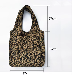 Reusable Women's Canvas Tote <b>Bag</b>-Large Capacity Eco-Friendly Leopard Print Magnetic Clasp for Daily Groceries <b>Travel</b> Work Use - Product Image 2