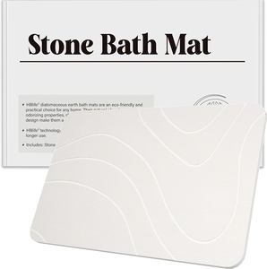 Tapis de bain en pierre FIGOO - Tapis de <span class=keywords><strong>douche</strong></span> personnalisé en terre de diatomée, antidérapant, super absorbant, séchage rapide, <span class=keywords><strong>dalle</strong></span> en silicone pour <span class=keywords><strong>sol</strong></span> de salle de bain - Product Image 2