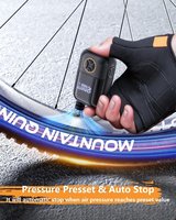 Pompe à vélo portable Nexest avec valve Presta, pompe à moto électrique sans balais avec fonction lampe torche pour tous les vélos
