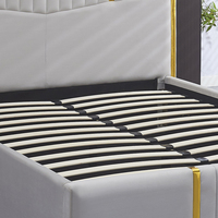 Cadre de lit King Size en tissu, grand format, réglable, écologique, avec rangement, rembourré, design européen, ensemble de chambre à coucher, vente chaude