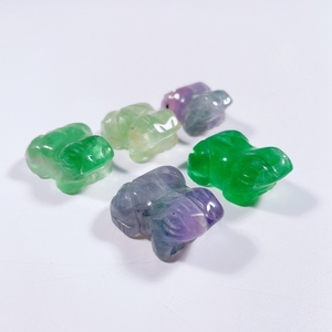 Pierre naturelle sculptée à <span class=keywords><strong>la</strong></span> main 1 pouce en <span class=keywords><strong>fluorite</strong></span> cristal, frocs pour décoration, prix bas, 1 pièce - Product Image 3
