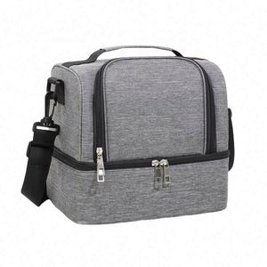 Sac isotherme double couche en tissu épais avec feuille d'aluminium pour le déjeuner, idéal pour le rangement de biberons de maman en extérieur, personnalisable pour adultes - Product Image 1