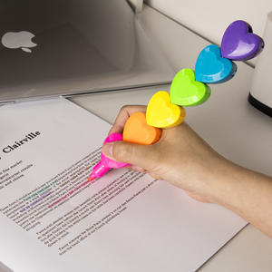 Surligneur kawaii en forme de coeur unique pour enfants à séchage rapide à base d'eau, stylo surligneur mignon <span class=keywords><strong>sapin</strong></span> enfants - Product Image 4