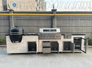 2026 Dorene Hot-sale costruito in pietra Design moderno <span class=keywords><strong>cucina</strong></span> esterna classica <span class=keywords><strong>cucina</strong></span> all'aperto con Grill e Kamado - Product Image 2