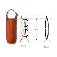 Étui à lunettes vintage en cuir avec boucle de fixation pour sac, étui portable pour lunettes de soleil, idéal pour sac fourre-tout, sac à dos, trajets quotidiens et voyages