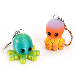 Porte-clés pieuvre coloré imprimé en 3D Vashine en PLA, matériaux écologiques, jouet flexible en cristal, OEM ODM personnalisé, faible MOQ - Product Image 5
