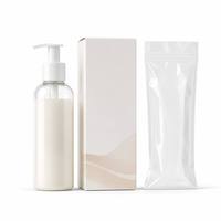 Flacon cosmétique vide en plastique PET Firduas avec pompe, boîte cadeau pliable et sac d'emballage transparent