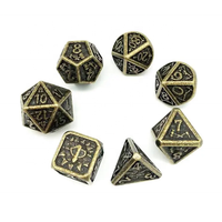 Jeu de dés polyédriques en acrylique Dragon Wars 16 mm D6 D20 avec gobelet et boîte, finition antique, 7 couleurs, pour DND