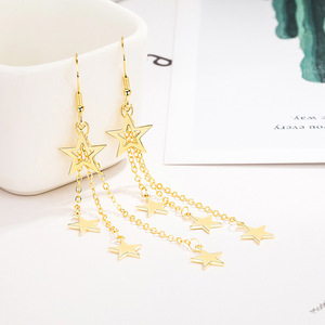 Trendy Bling Pentagram Pendant Tassel <strong>Earrings</strong> for Women <strong>Girls</strong> Jewelry Valentine'<strong>s</strong> Day Gift - Product Image 4