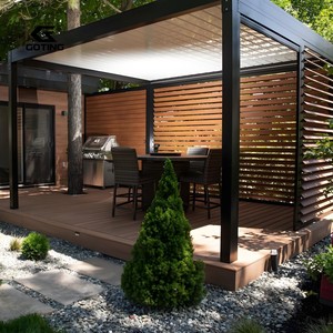 <span class=keywords><strong>Pergola</strong></span> <span class=keywords><strong>bioclimatique</strong></span> automatique à toit à lames imperméable 6m X 4m - Product Image 1