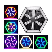 Heyulin lampu kepala bergerak LED RGBW, lampu latar belakang kincir angin untuk panggung streaming langsung kelab malam Retro DMX512 kipas antik